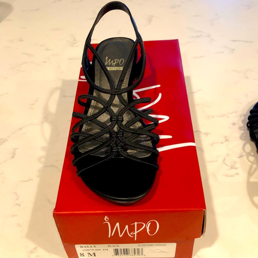 Impo strappy black sandals. NWOTAGS but with box. Comfortable sassy and stylish